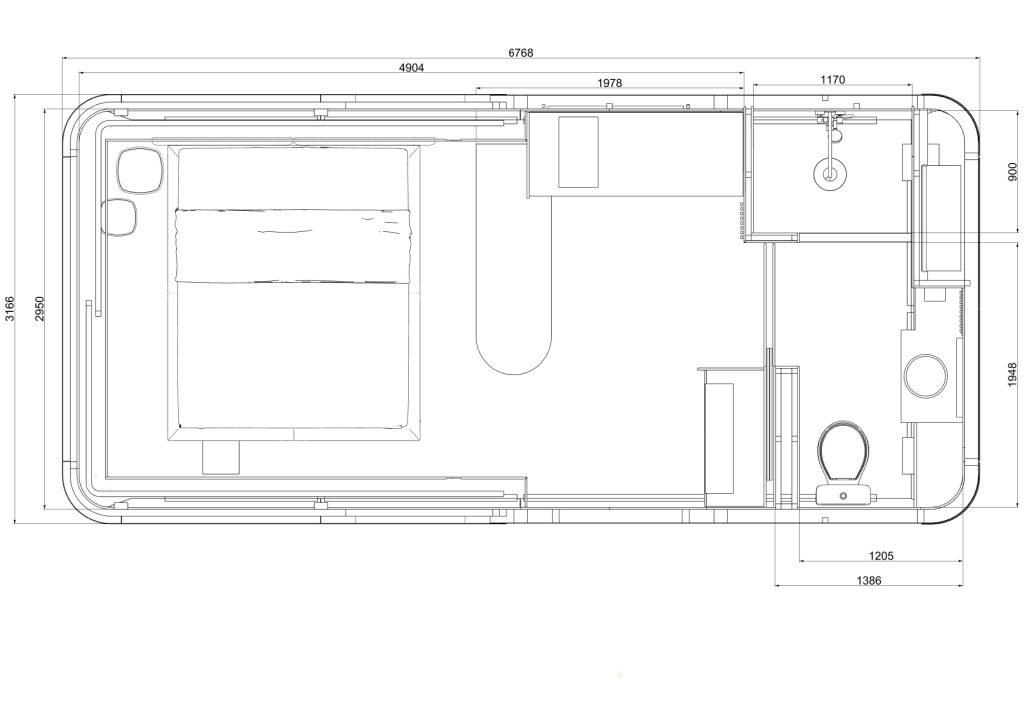 PLANTABAIXA E PERSPECTIVA - Modelo 1 Casa Capsula2