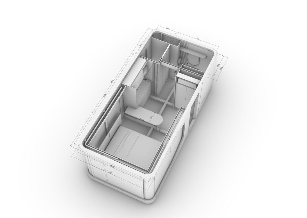 PLANTABAIXA E PERSPECTIVA - Modelo 1 Casa Capsula5
