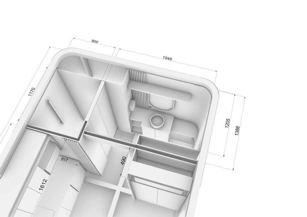 PLANTABAIXA E PERSPECTIVA - Modelo 1 Casa Capsula6