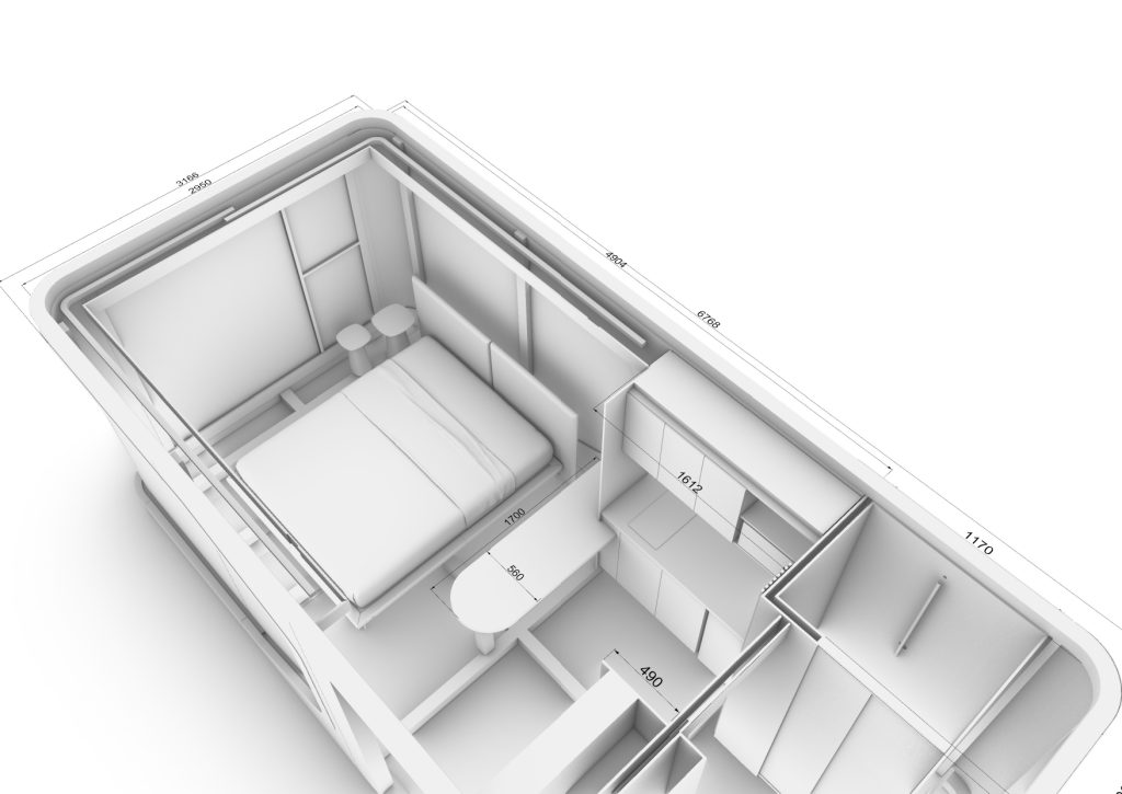 PLANTABAIXA E PERSPECTIVA - Modelo 1 Casa Capsula7