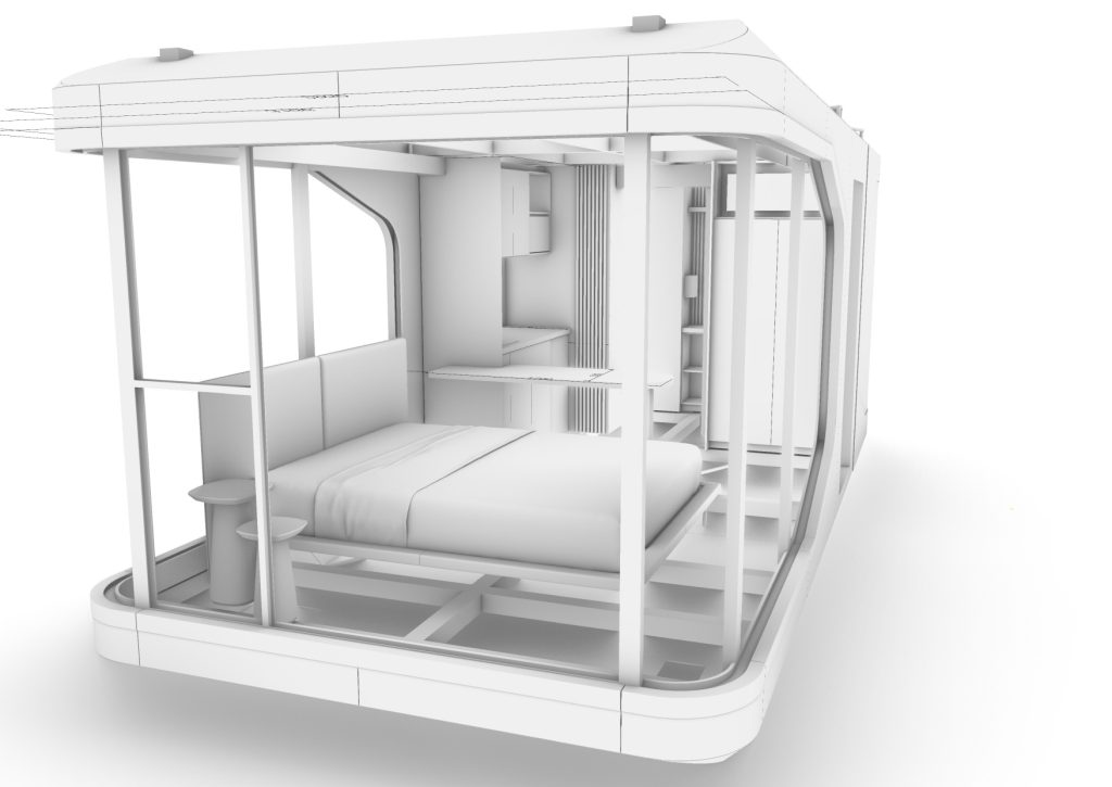 PLANTABAIXA E PERSPECTIVA - Modelo 1 Casa Capsula8